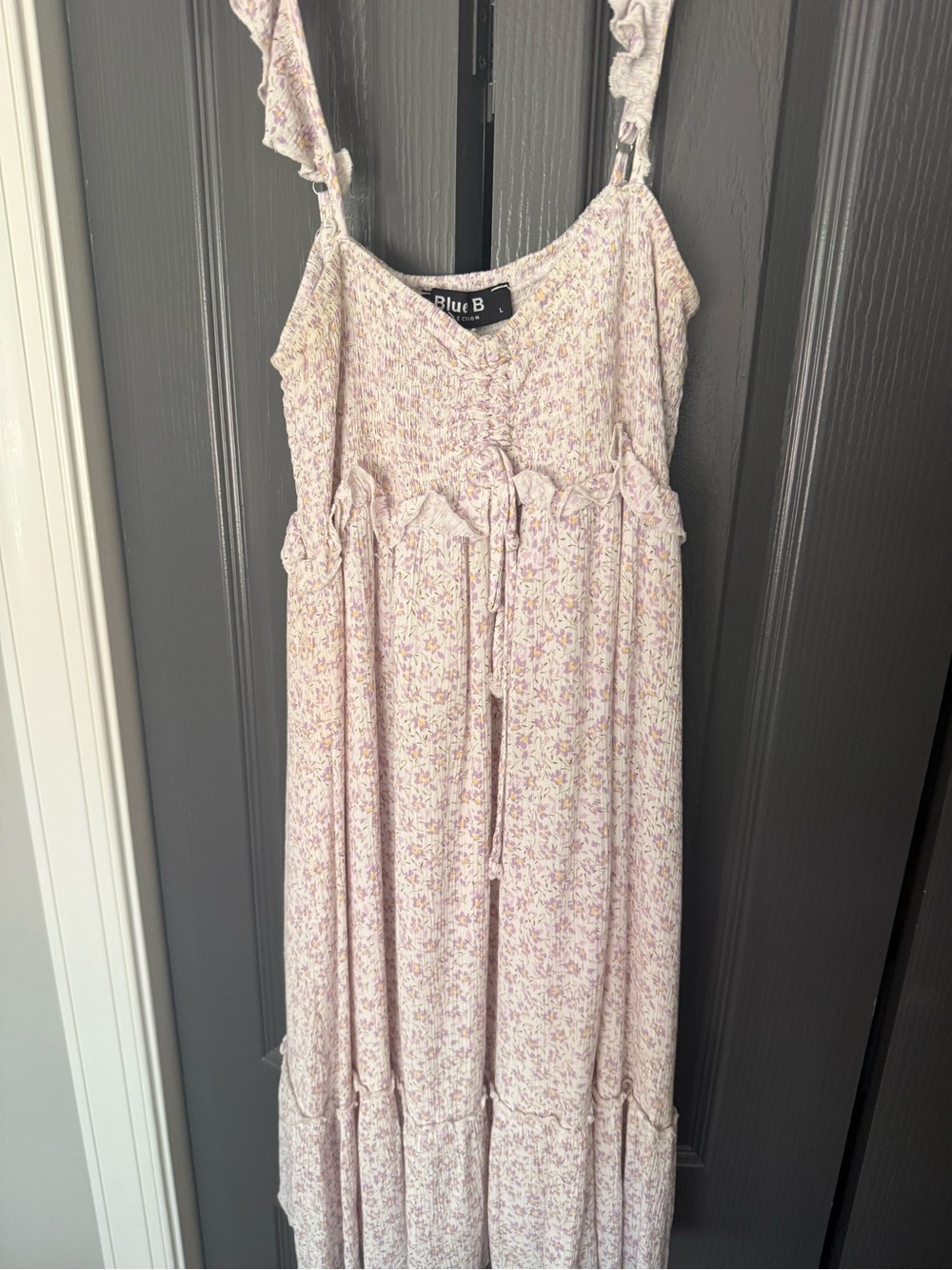 Blue B Pink Floral Smocked Maxi Dress